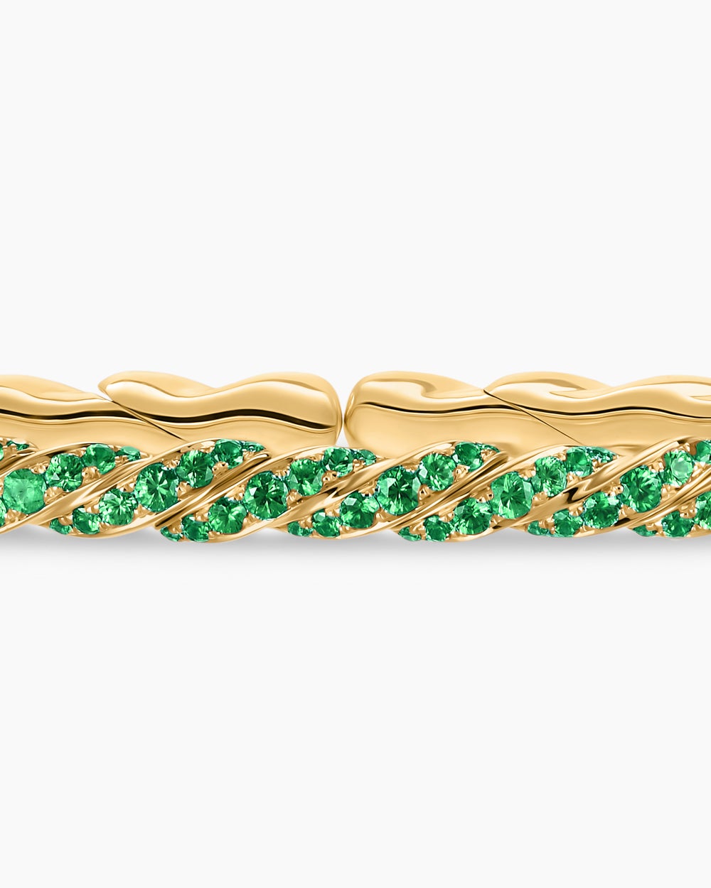 Womens Sculpted Cable Flex Bracelet in 18K Yellow Gold, 3.5mm