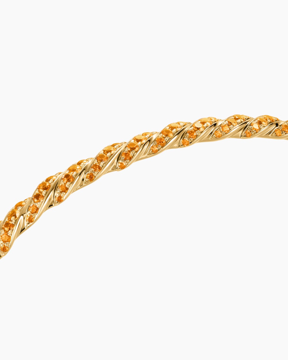 Womens Sculpted Cable Flex Bracelet in 18K Yellow Gold, 3.5mm