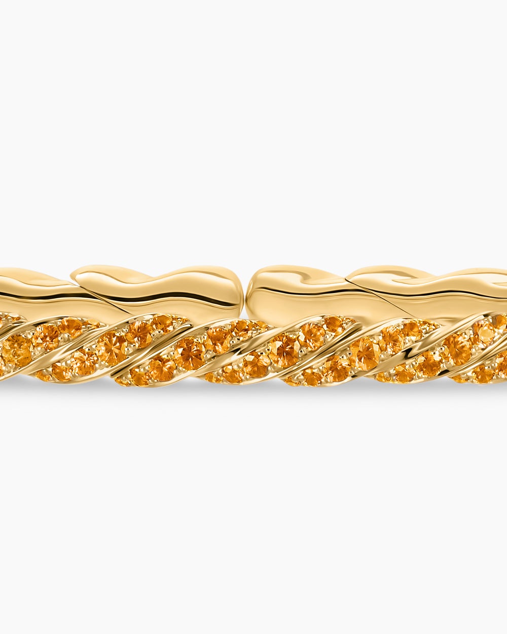 Womens Sculpted Cable Flex Bracelet in 18K Yellow Gold, 3.5mm