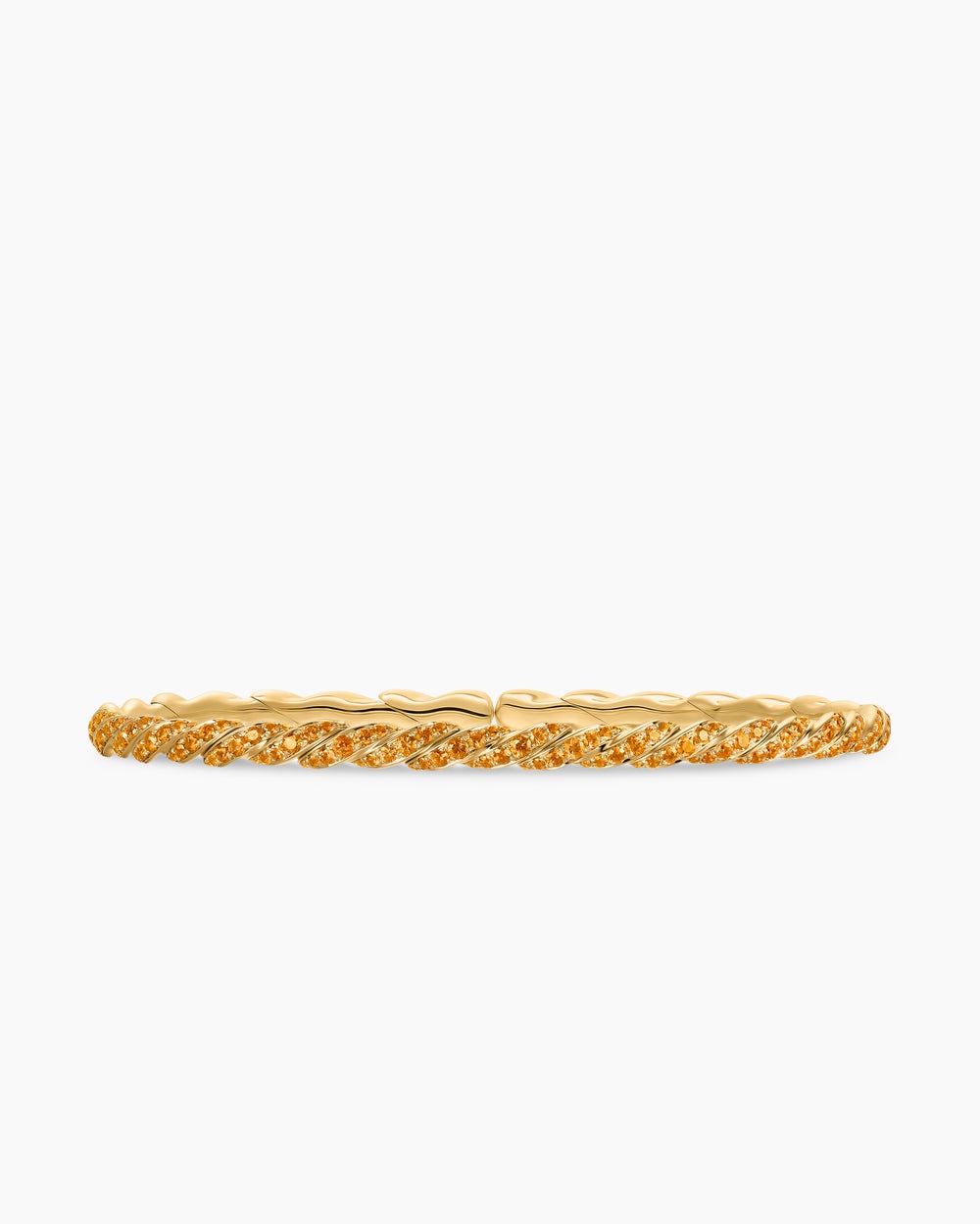 Womens Sculpted Cable Flex Bracelet in 18K Yellow Gold, 3.5mm
