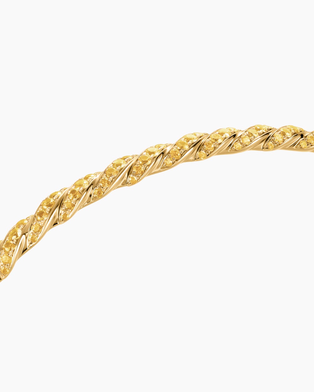 Womens Sculpted Cable Flex Bracelet in 18K Yellow Gold, 3.5mm