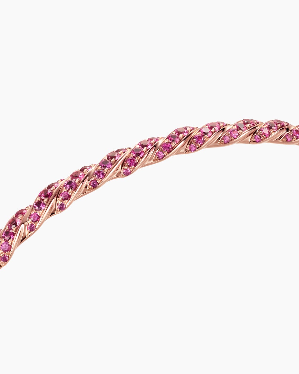Womens Sculpted Cable Flex Bracelet in 18K Rose Gold, 3.5mm