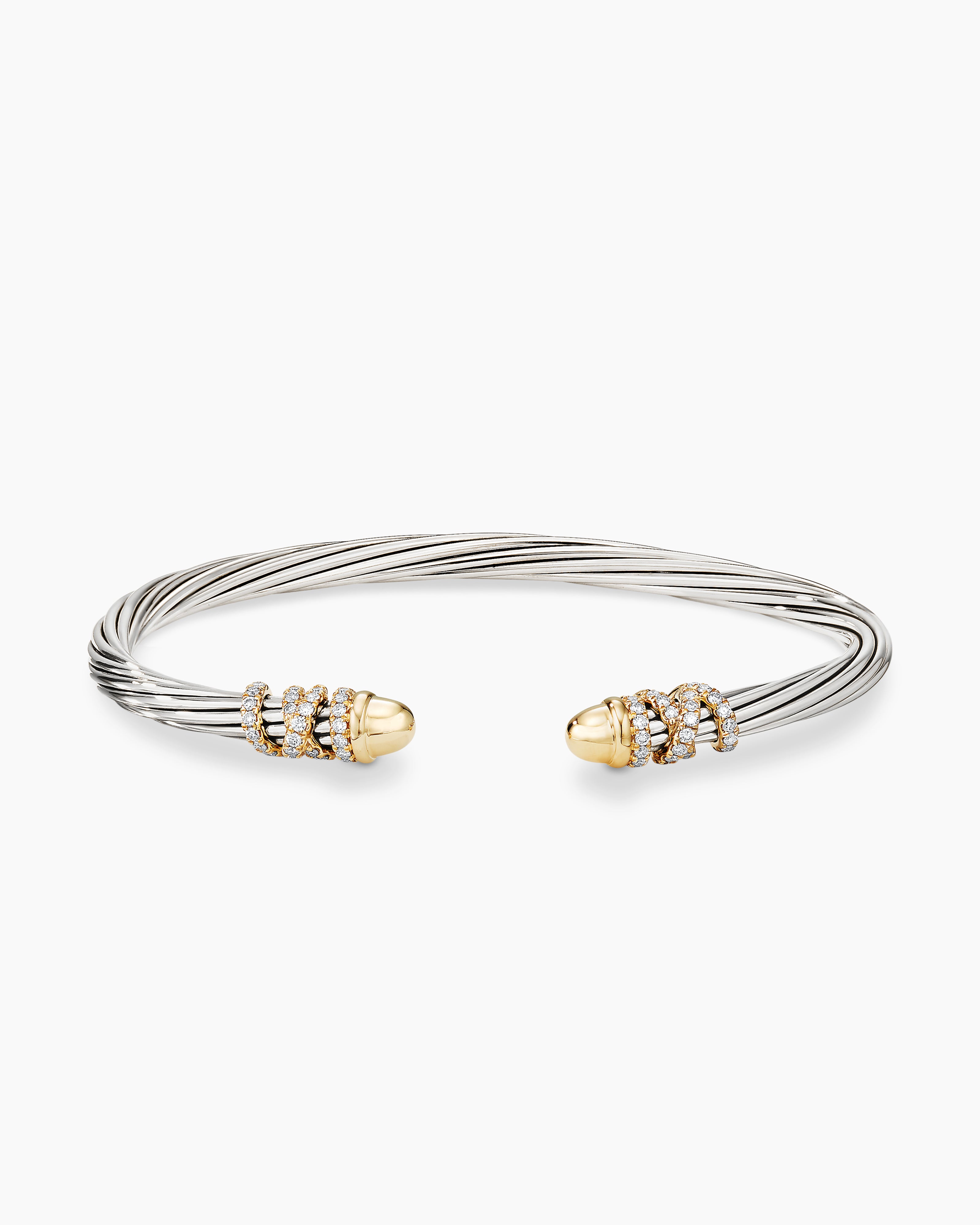 David Yurman Stax Single Row Faceted Bracelet with Diamonds in 18k Gold |  Lee Michaels Fine Jewelry stores