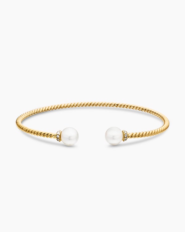 Solari Cablespira Bracelet in 18K Yellow Gold with Diamonds, 2.3mm