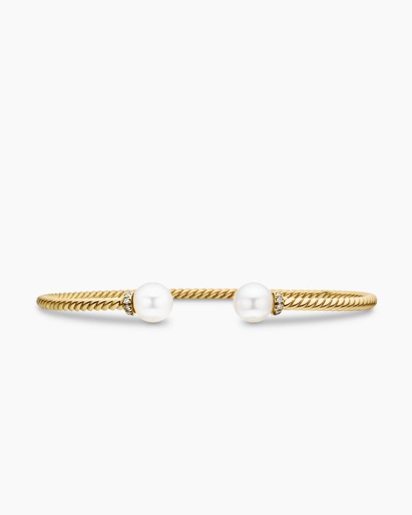 Solari Cablespira Bracelet in 18K Yellow Gold with Diamonds, 2.3mm
