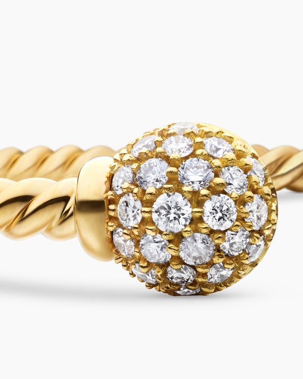 Solari Cablespira Bracelet in 18K Yellow Gold with Diamonds, 2.3mm