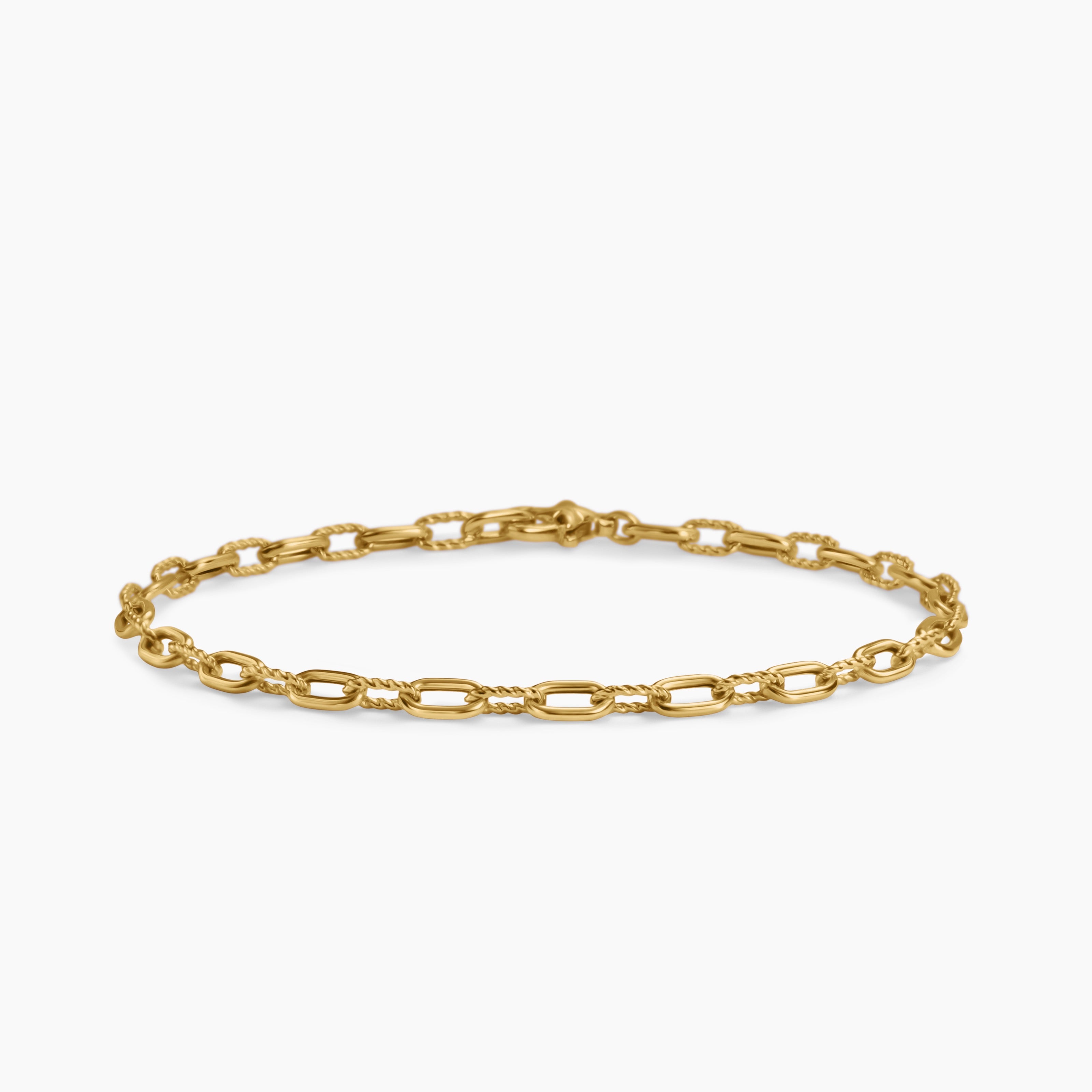 Womens DY Madison Chain Bracelet in 18K Yellow Gold, 3mm