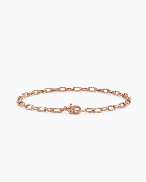 Womens DY Madison® Chain Bracelet in 18K Rose Gold, 3mm