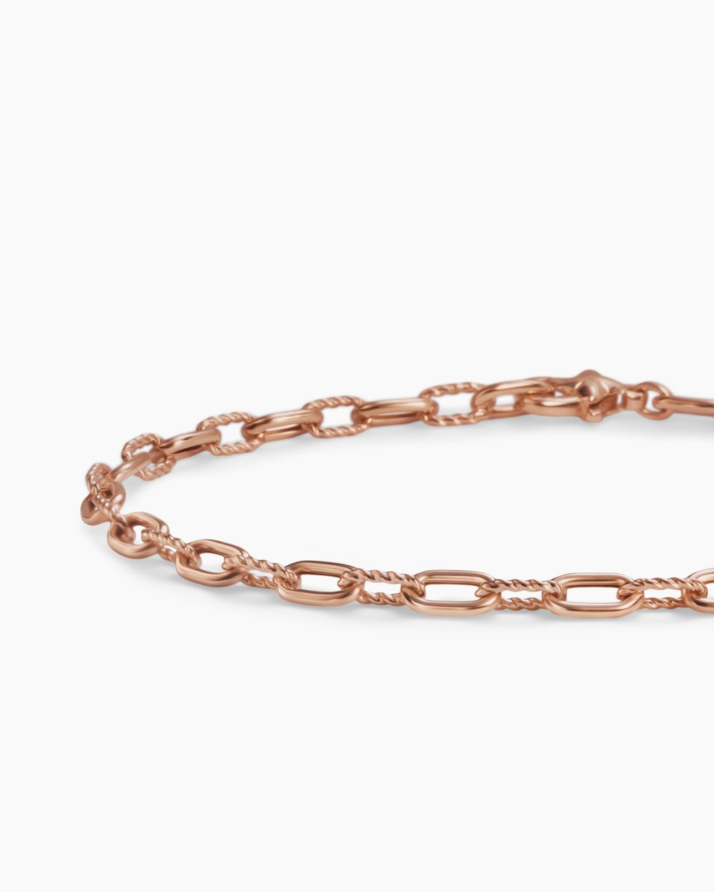 Womens DY Madison Chain Bracelet in 18ct Rose Gold, 3mm
