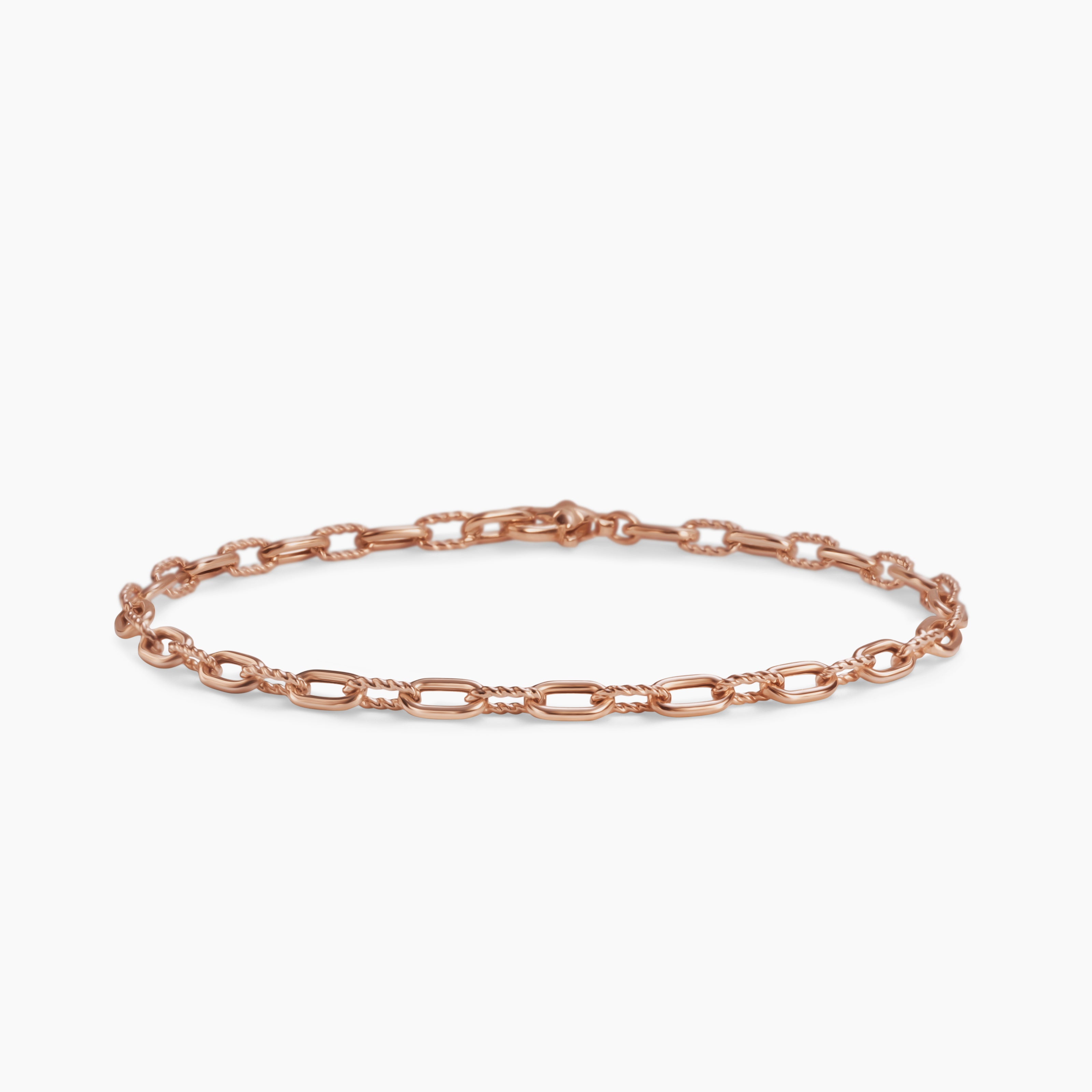 Womens DY Madison Chain Bracelet in 18K Rose Gold, 3mm