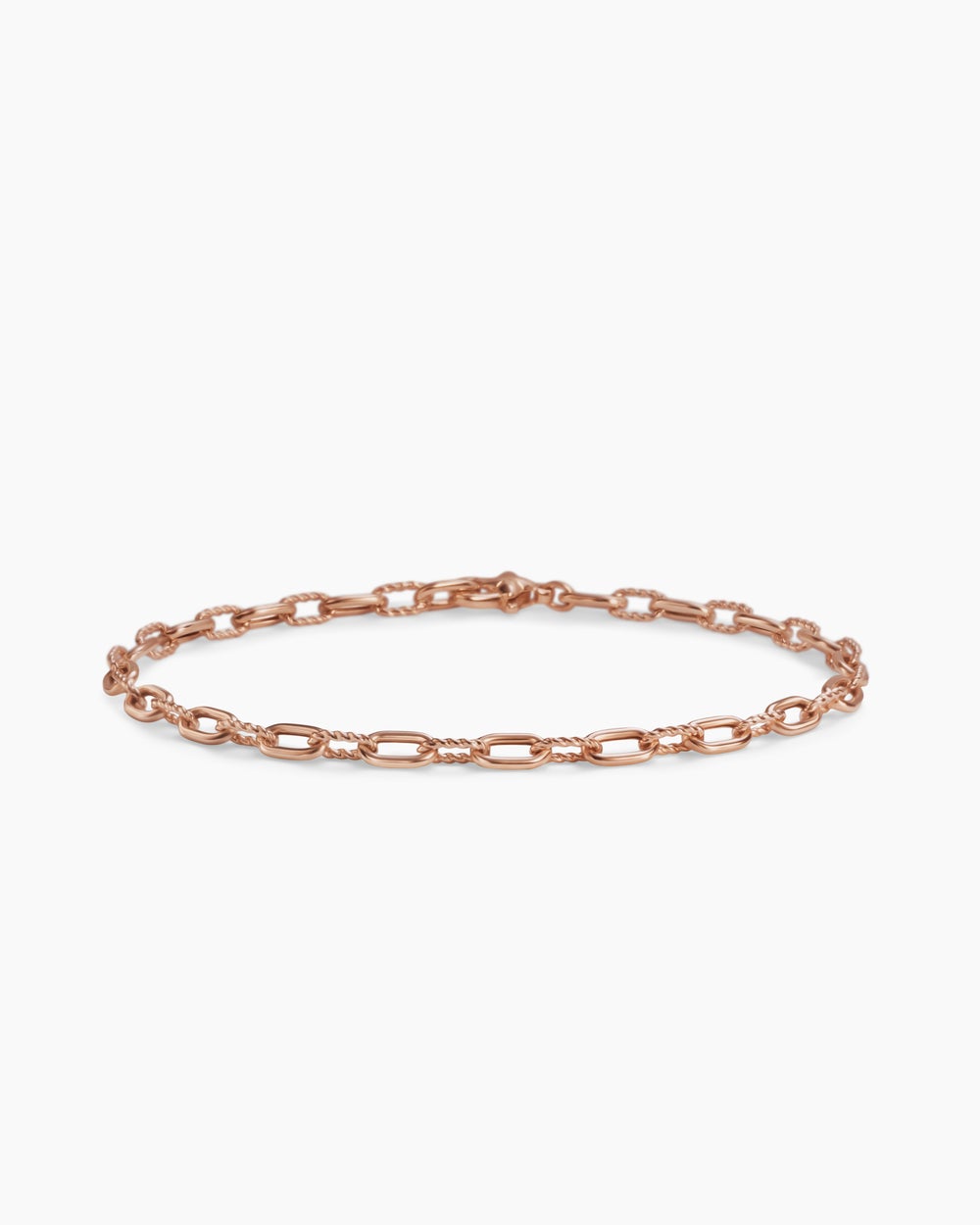 Womens DY Madison Chain Bracelet in 18ct Rose Gold, 3mm