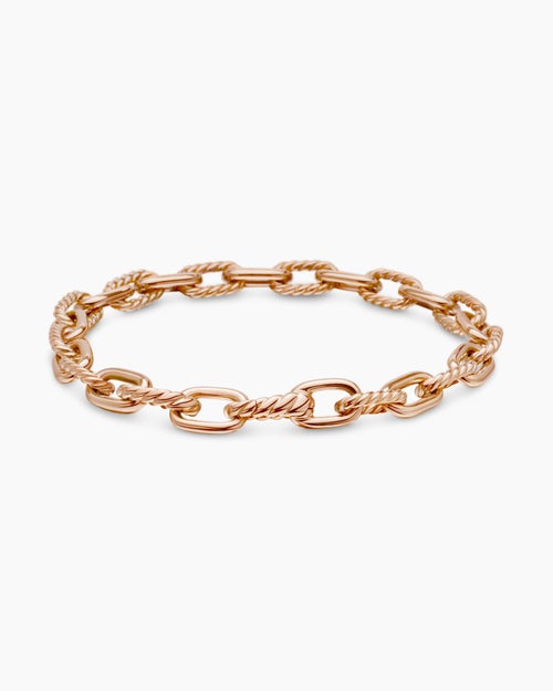 Womens DY Madison Chain Bracelet in 18K Rose Gold, 6mm