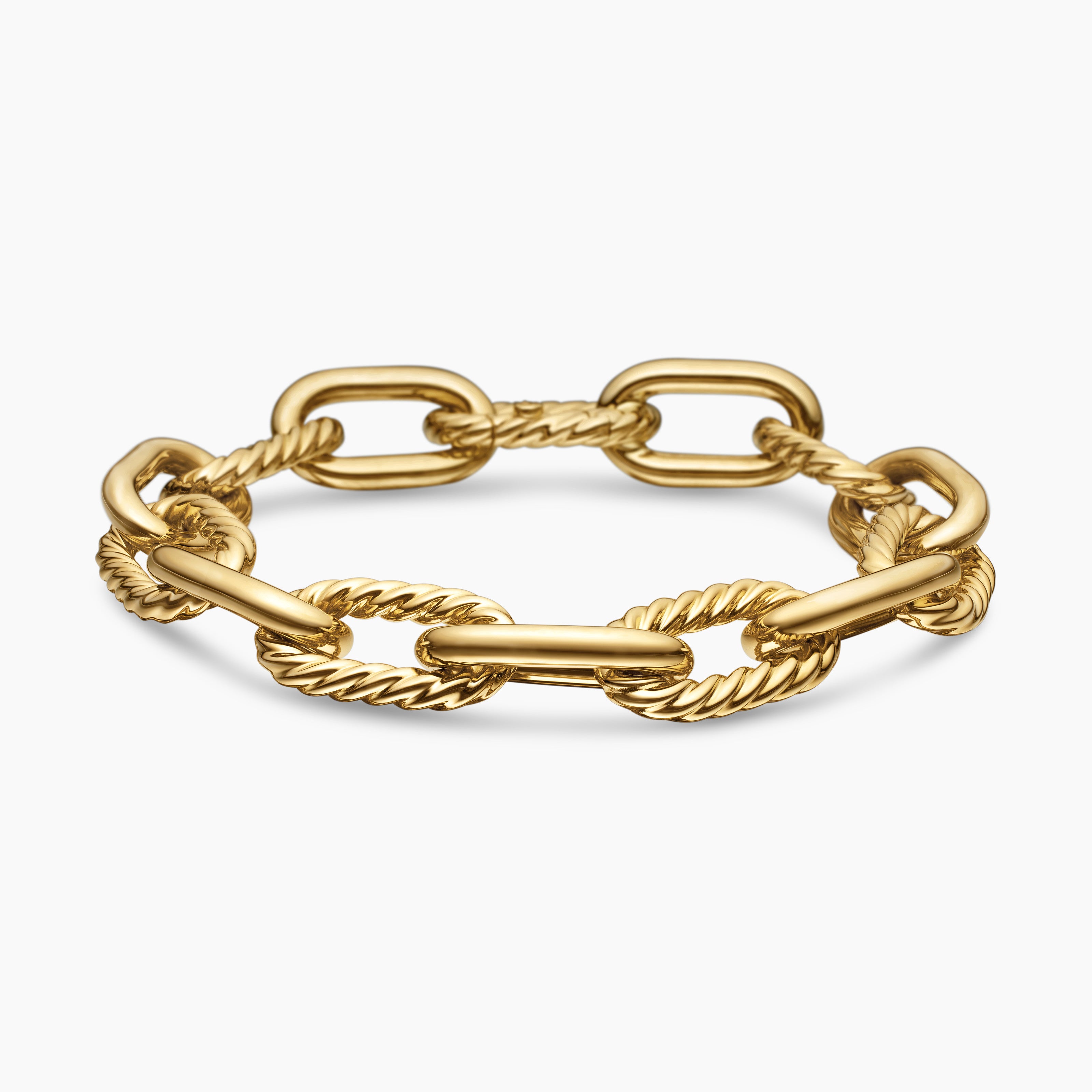 Womens DY Madison Chain Bracelet in 18K Yellow Gold, 11mm
