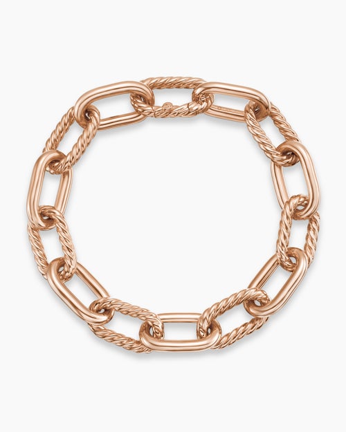 Womens DY Madison Chain Bracelet in 18K Rose Gold, 11mm