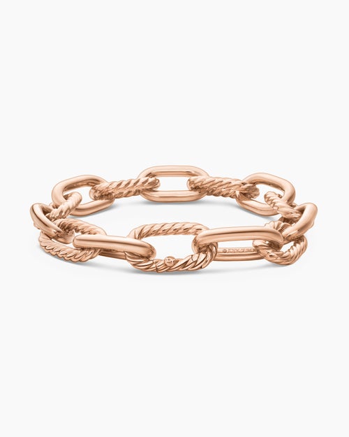 Womens DY Madison Chain Bracelet in 18K Rose Gold, 11mm