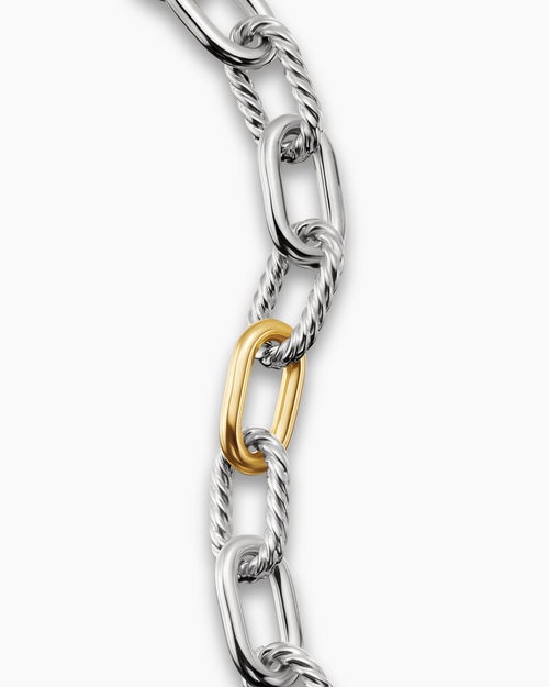Womens DY Madison Chain Bracelet in Sterling Silver with 18K Yellow Gold, 11mm