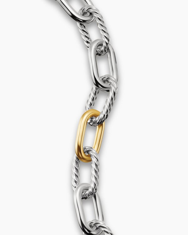 DY Madison Chain Bracelet in Sterling Silver with 18K Yellow Gold, 11mm