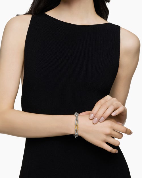 Womens DY Madison® Chain Bracelet in Sterling Silver with 18K Yellow Gold, 11mm