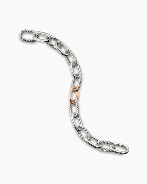 Womens DY Madison® Chain Bracelet in Sterling Silver with 18K Rose Gold, 11mm