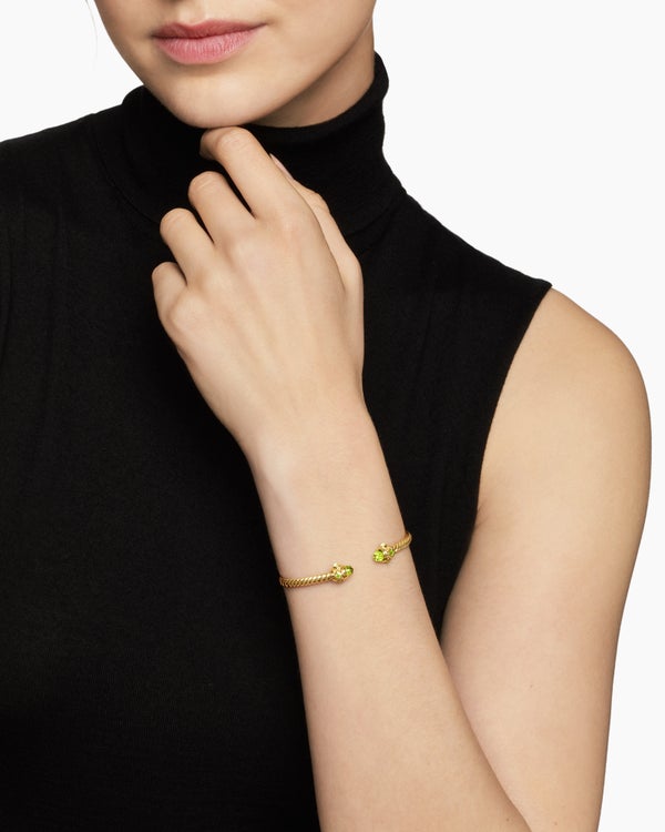 Renaissance® Cablespira Bracelet in 18K Yellow Gold with Hampton Blue Topaz, 3.5mm