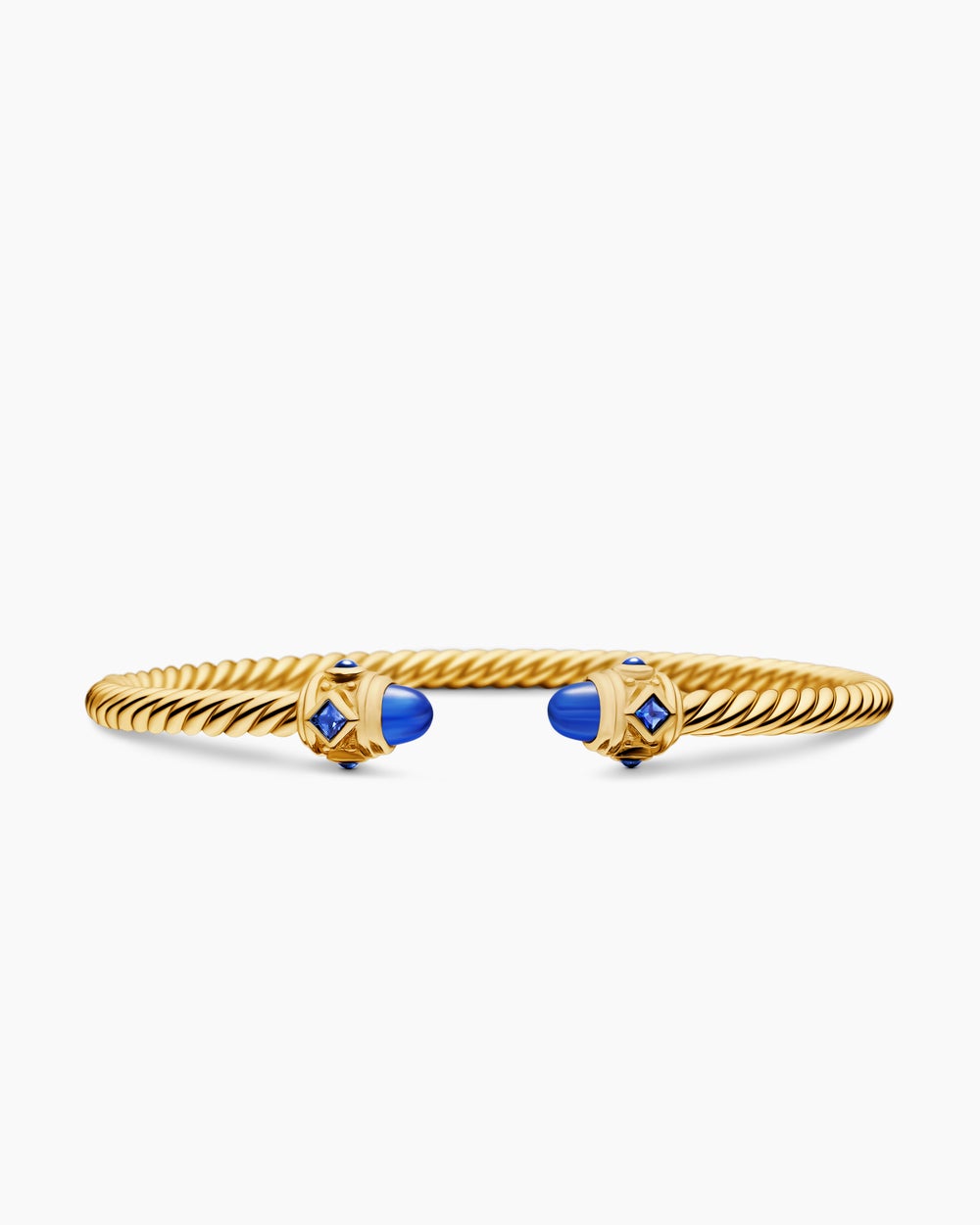 Womens Renaissance® Cablespira® Bracelet in 18K Yellow Gold with Blue Sapphires, 3.5mm