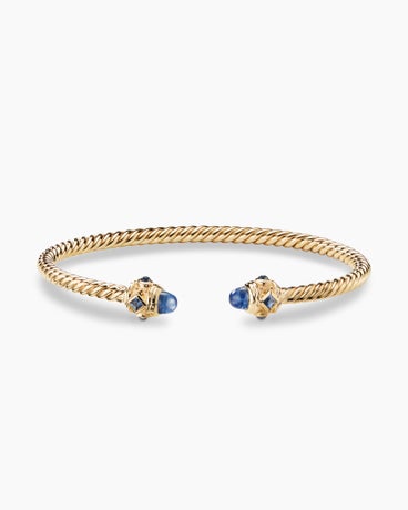 Renaissance® Cablespira Bracelet in 18K Yellow Gold with Blue Sapphires, 3.5mm