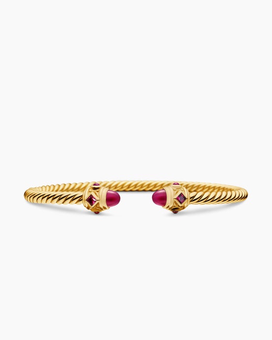 Renaissance® Cablespira® Bracelet in 18K Yellow Gold with Rubies, 3.5mm