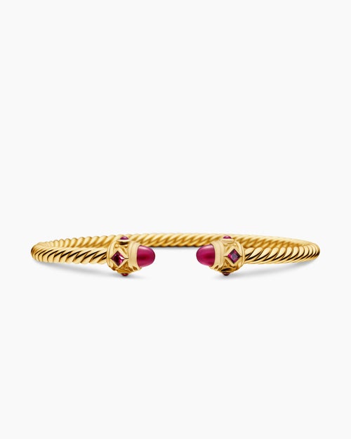 Womens Renaissance Cablespira Bracelet in 18K Yellow Gold, 3.5mm