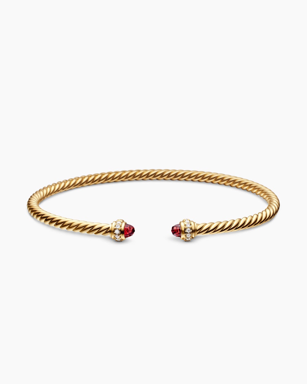 Womens Classic Cablespira Bracelet in 18K Yellow Gold with Diamonds, 3mm