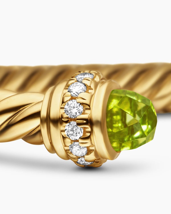 Classic Cablespira Bracelet in 18K Yellow Gold with Diamonds, 3mm