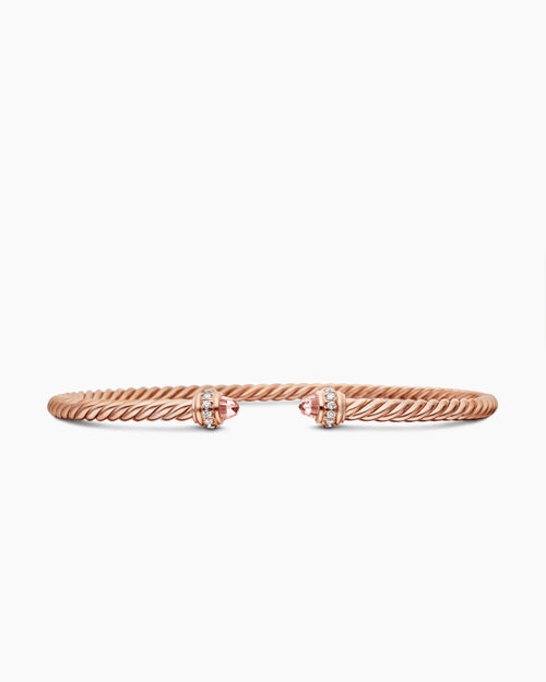 Bracelet Classic Cablespira en or rose 18 carats avec diamants, 3 mm femmes