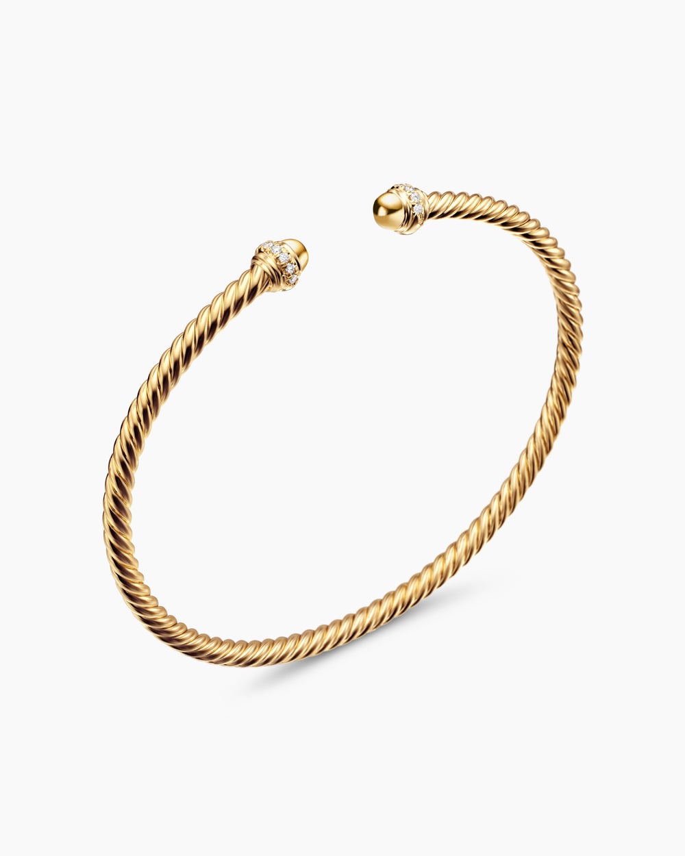 Bracelet Classic Cablespira en or jaune 18 carats avec diamants, 3 mm femmes