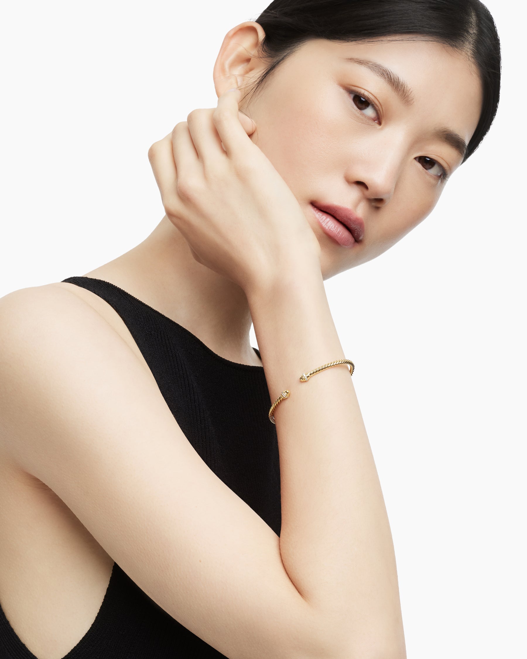 Product image for Classic Cablespira® Bracelet In 18K Yellow Gold With Diamonds, 3Mm