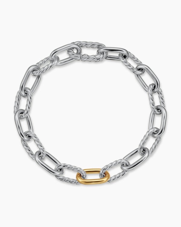 DY Madison Chain Bracelet in Sterling Silver with 18K Yellow Gold, 8.5mm