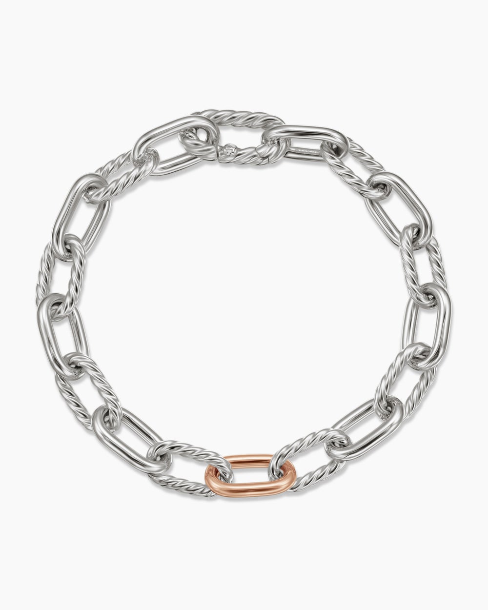 Bracelet chaîne DY Madison en argent sterling avec or rose 18 carats, 8,5 mm femmes