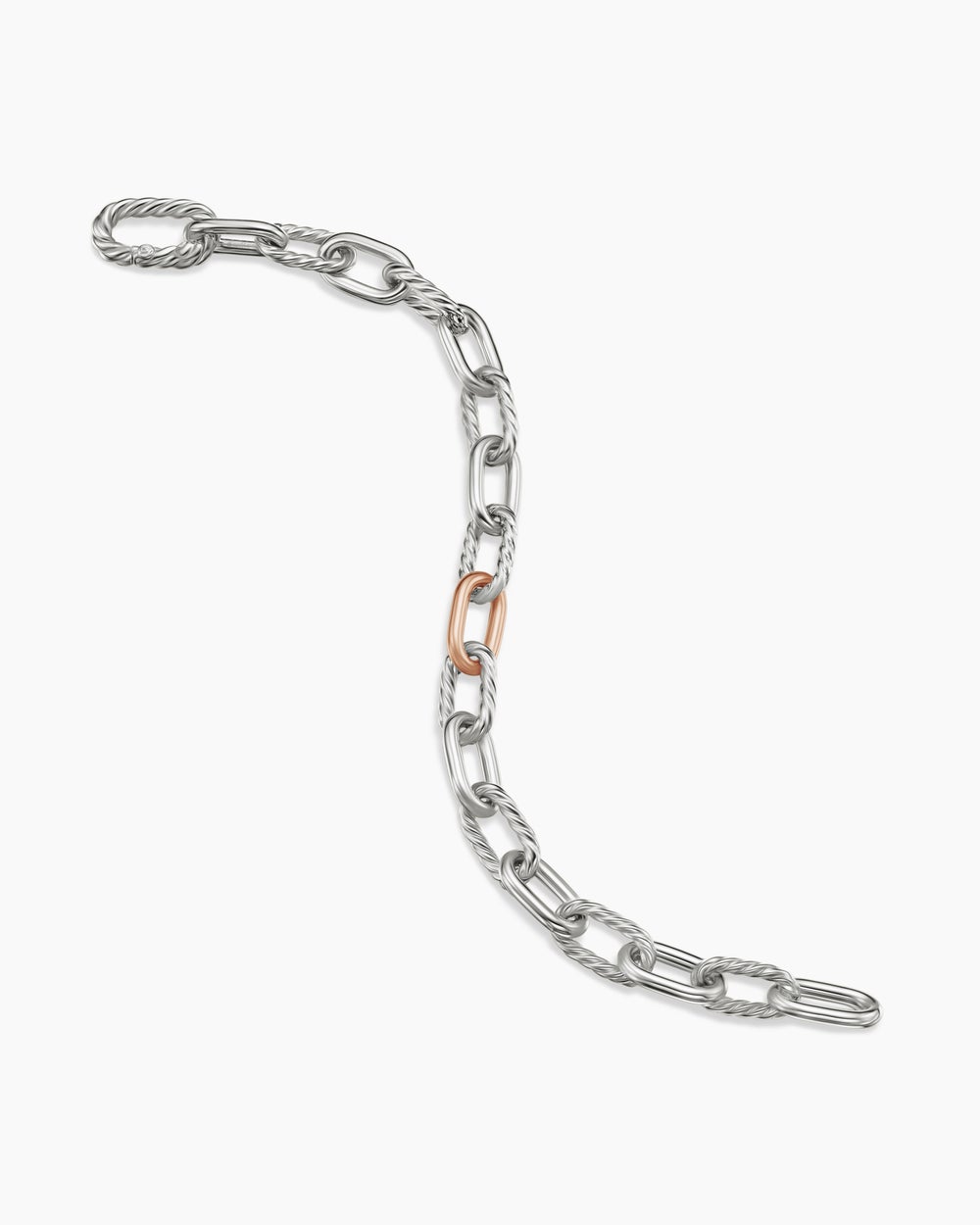 Bracelet chaîne DY Madison en argent sterling avec or rose 18 carats, 8,5 mm femmes