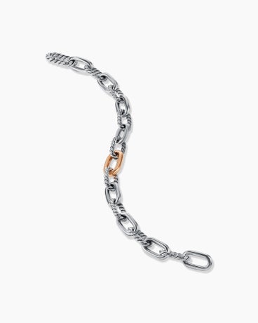 DY Madison® Chain Bracelet in Sterling Silver with 18K Rose Gold, 8.5mm