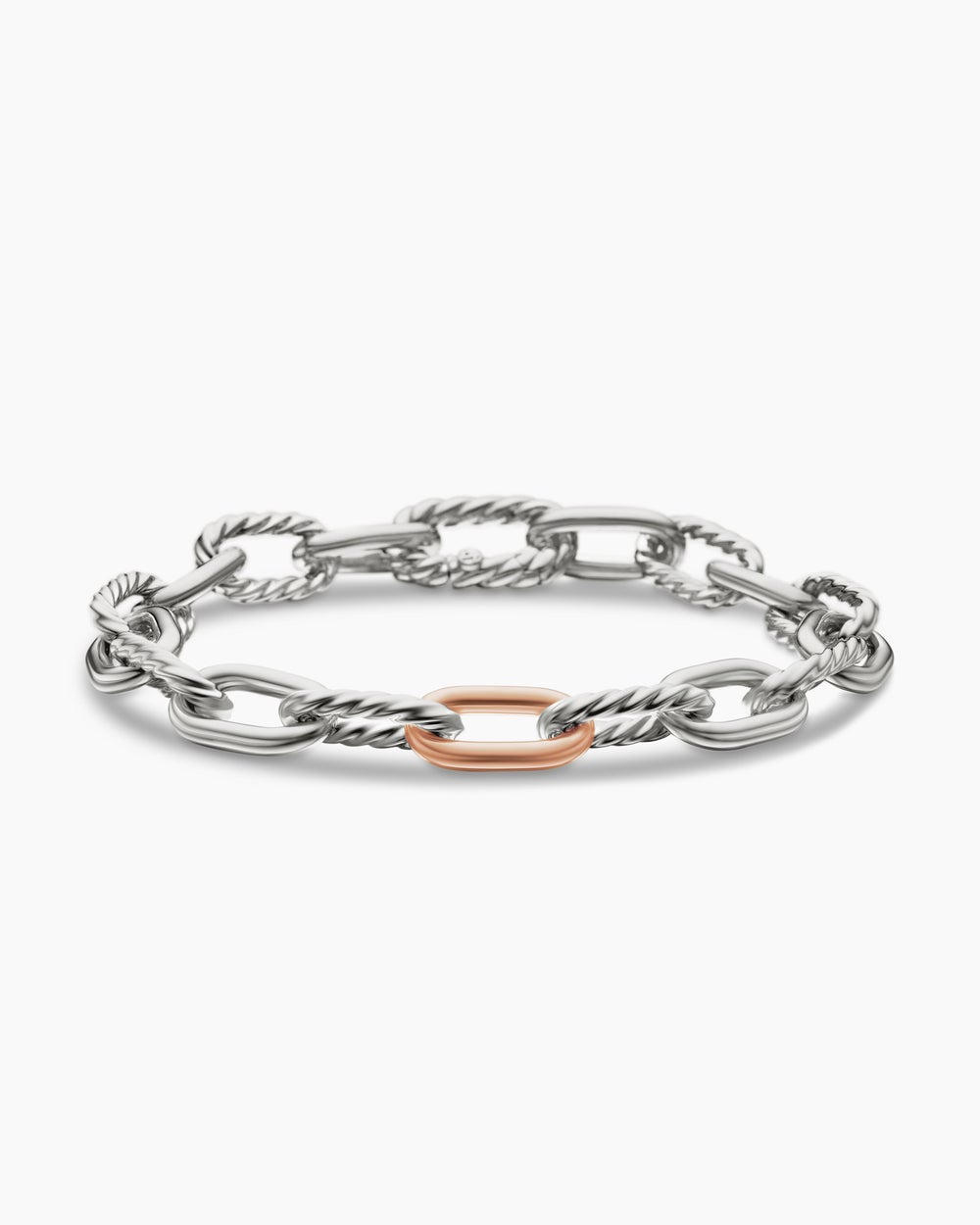 Bracelet chaîne DY Madison en argent sterling avec or rose 18 carats, 8,5 mm femmes