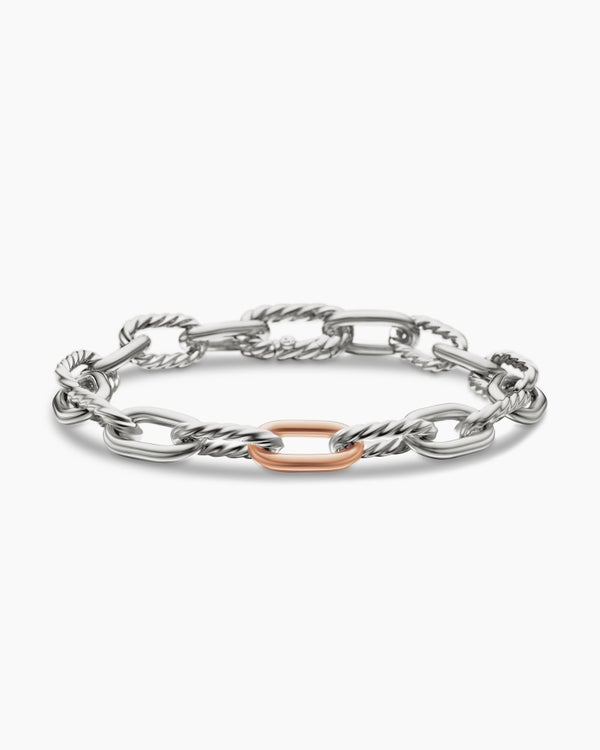 Bracelet chaîne DY Madison® en argent sterling avec or rose 18 carats, 8,5 mm