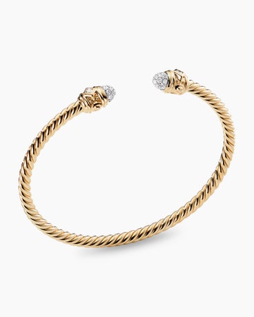Renaissance® Cablespira Bracelet in 18K Yellow Gold with Diamonds, 3.5mm
