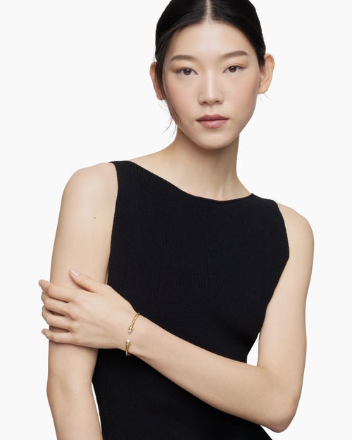 Womens Renaissance Cablespira Bracelet in 18K Yellow Gold with Diamonds, 3.5mm