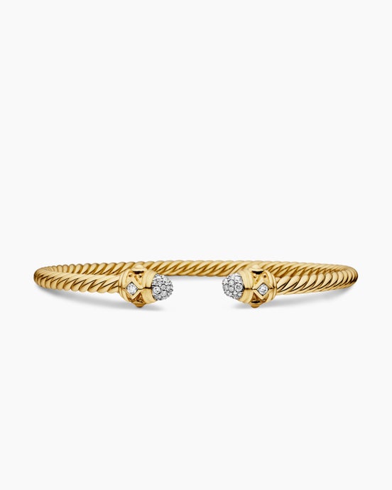 Renaissance® Cablespira® Bracelet in 18K Yellow Gold with Diamonds, 3.5mm