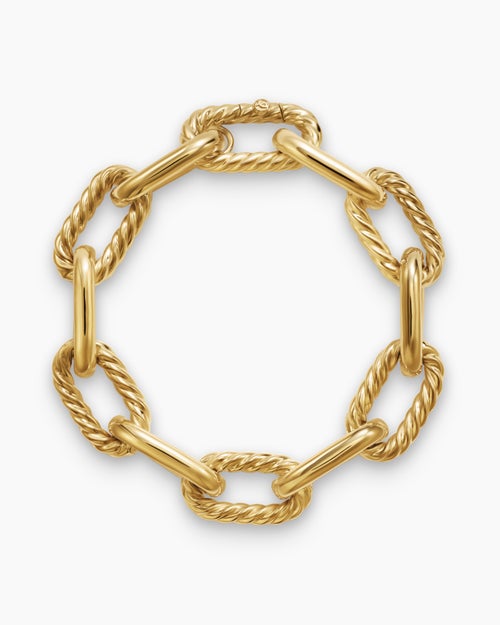 Womens DY Madison Chain Bracelet in 18K Yellow Gold, 13.5mm