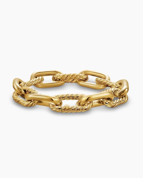 Womens DY Madison Chain Bracelet in 18K Yellow Gold, 13.5mm