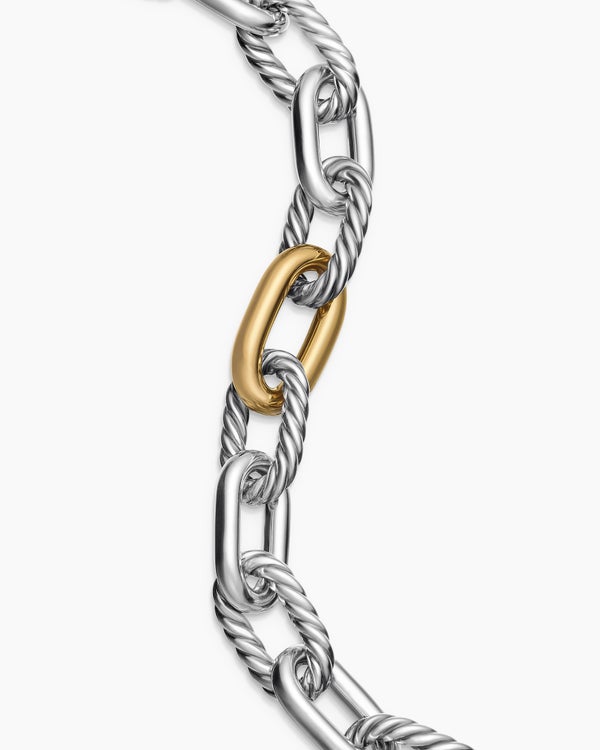 DY Madison® Chain Bracelet in Sterling Silver with 18K Yellow Gold, 13.5mm