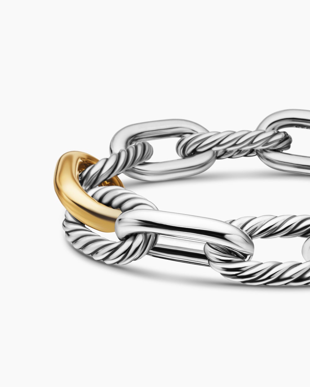 Bracelet chaîne DY Madison® en argent sterling avec or jaune 18 carats, 13,5 mm femmes