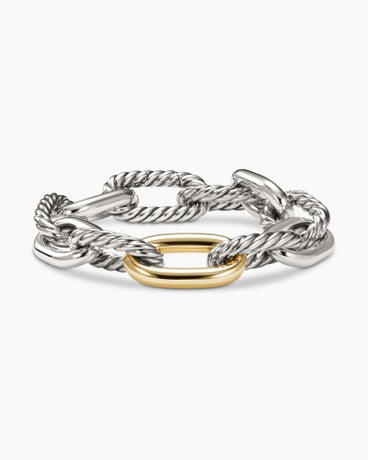 DY Madison® Chain Bracelet in Sterling Silver with 18K Yellow Gold, 13.5mm