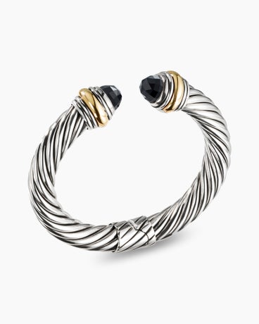 Classic Cable Bracelet in Sterling Silver with 14K Yellow Gold, 10mm