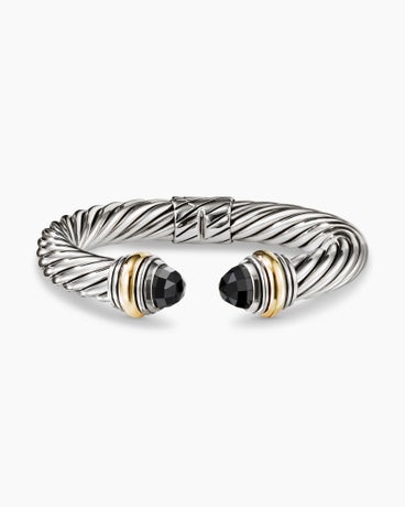 Classic Cable Bracelet in Sterling Silver with 14K Yellow Gold, 10mm