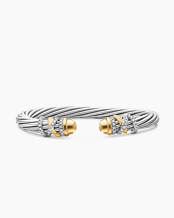 Helena Bracelet in Sterling Silver with 18K Yellow Gold and Diamonds, 6mm